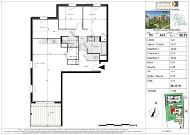Vente T4 86 m² à Genay 410 000 € - 1